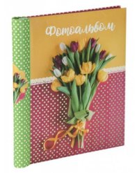 Фотоальбом «ТЮЛЬПАНЫ» с обложкой из картона (с листами из картона с клеевым покрытием и пленкой-ПВХ для крепления фото, с креплением на гребне (20 листов) / 2,5x29x24.5см арт.81296