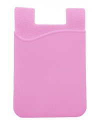 Футляр для карточек Бледно розовый из силиконового полимера, с клеевым креплением 9,4x6,8см арт.79920