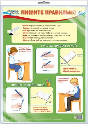 Демонстрационный плакат А2. Пишите правильно в индивидуальной упаковке с европодвесом и клеевым клапаном