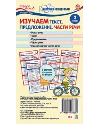 Карточки-шпаргалки.Изучаем текст,предложение,части речи. Русс.язык 2 класс. 5 карточек с заданием на обороте