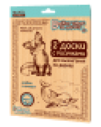 Выжигание. Доски для выжигания 2 шт Лисёнок и дельфин блистер