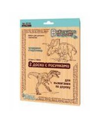 Выжигание. Доски для выжигания 2 шт Трицератопс, Тираннозавр блистер