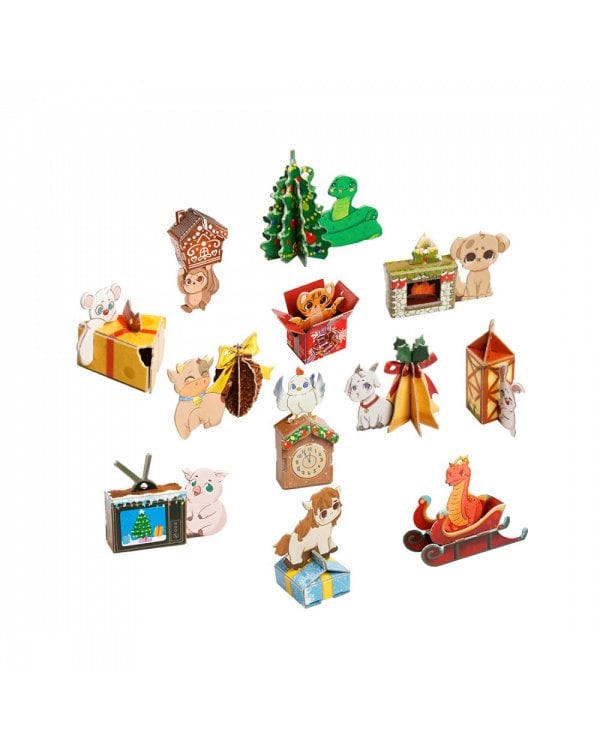 Набор сборных игрушек ЗОДИАШКИ 12 ёлочных игрушек К Новому году