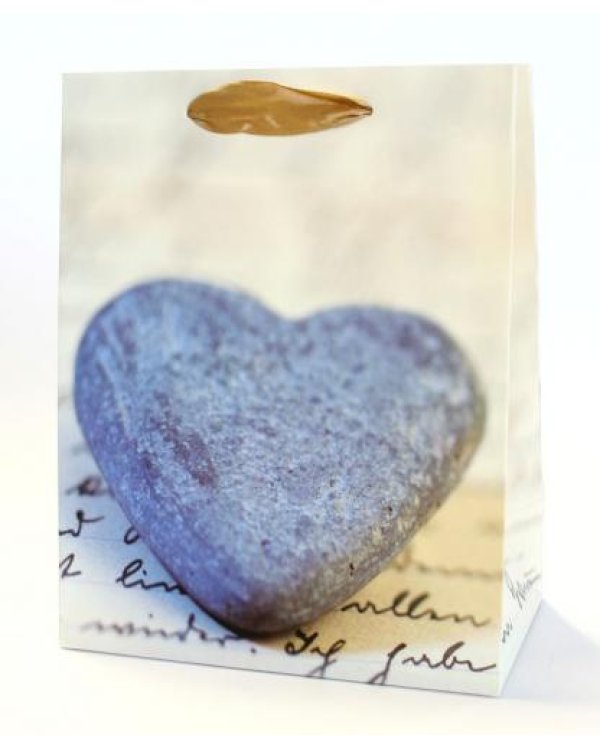 Подарочный пакет 26 32 см Камень сердца