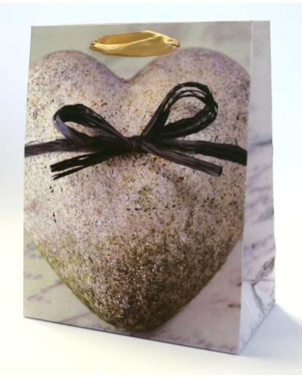 Подарочный пакет 18 23 см Камень сердца