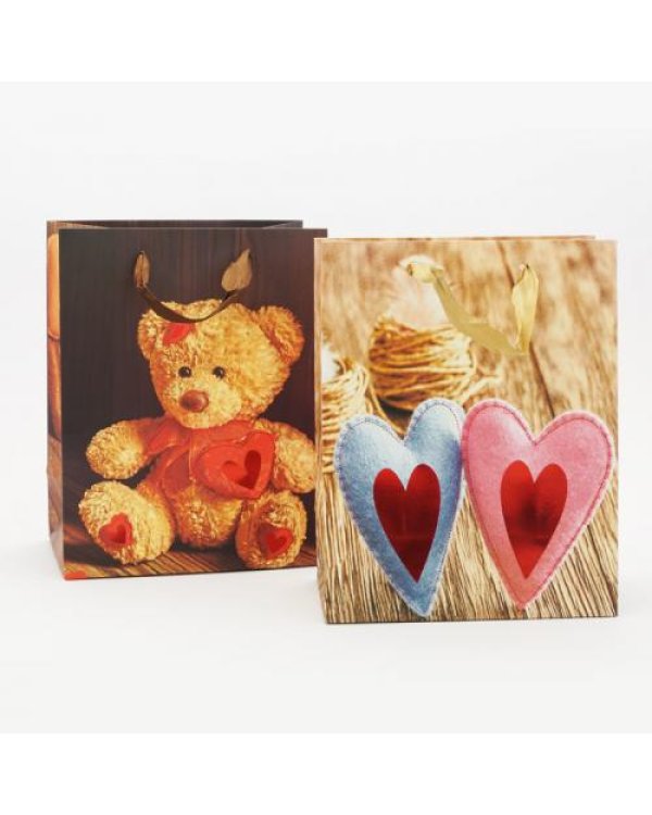 Подарочный пакет 18x23x10 мишки