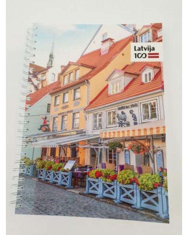 Spirāļklade A5 / 130 rūt.Latvijai 100 8dizaini