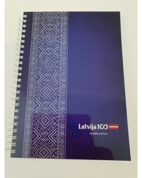 Spirāļklade A5 / 130 rūt.Latvijai 100 8dizaini