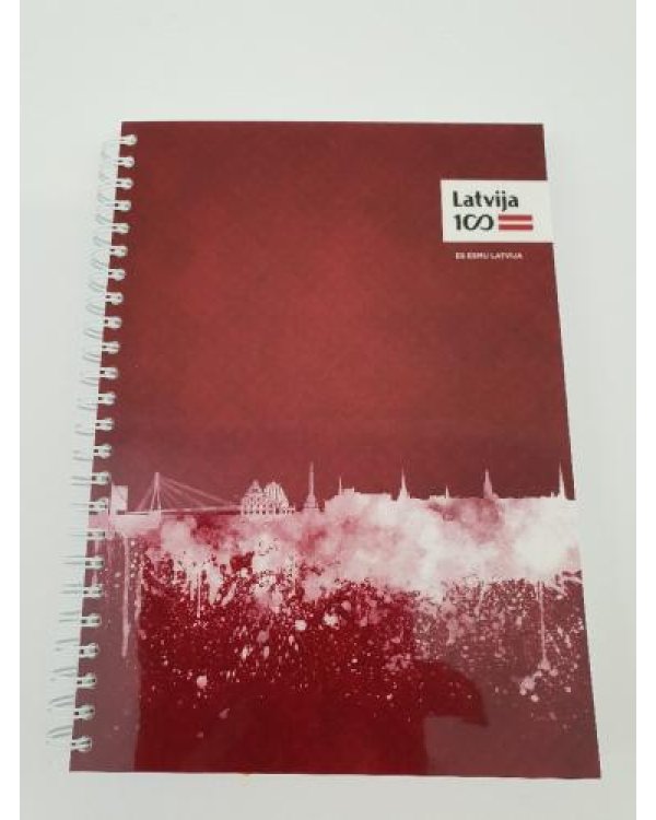 Spirāļklade A5 / 130 rūt.Latvijai 100 8dizaini