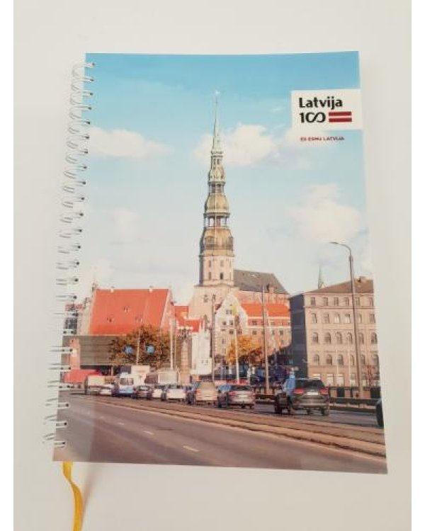 Spirāļklade A5 / 130 rūt.Latvijai 100 8dizaini