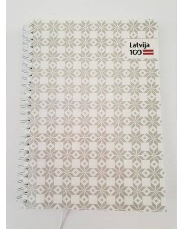 Spirāļklade A5 / 130 rūt.Latvijai 100 8dizaini