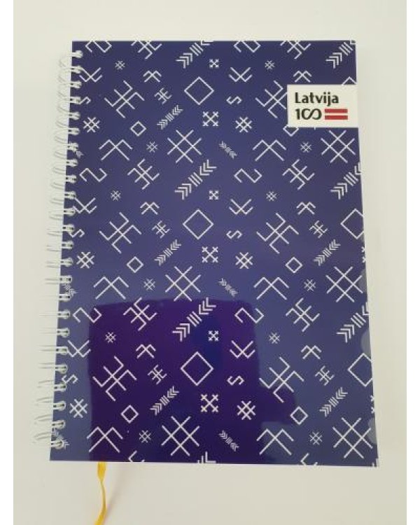 Spirāļklade A5 / 130 rūt.Latvijai 100 8dizaini