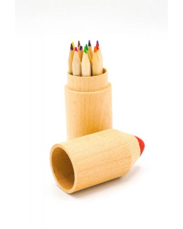 пенал с 12 деревянных карандашей мини-карандаш