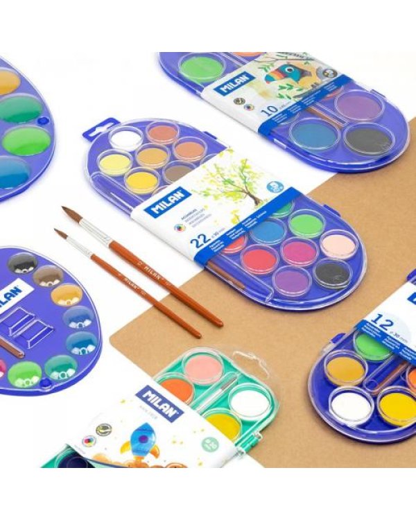 Akvareļkrāsas ar otu  Milan