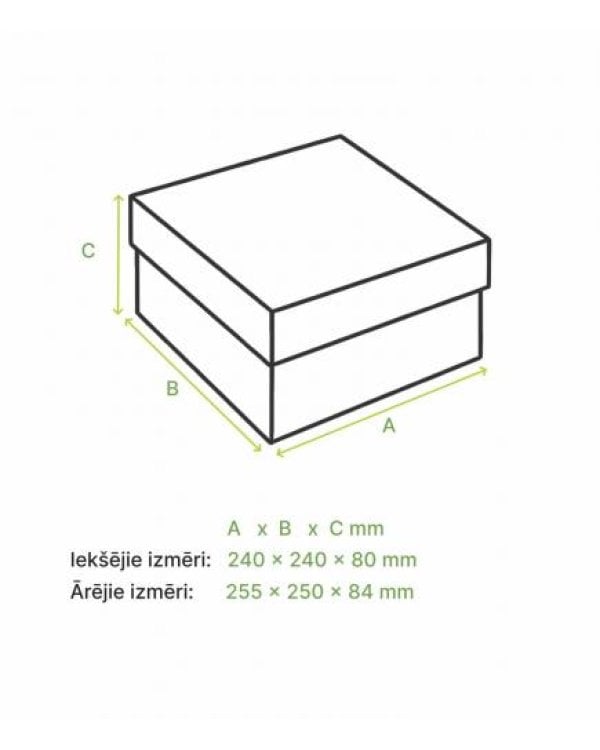 Mikrogofras kaste 24x24x8cm