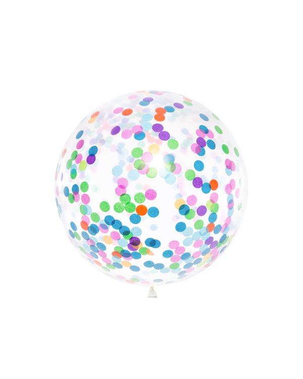 Confetti balloon - circles, 1m, mix