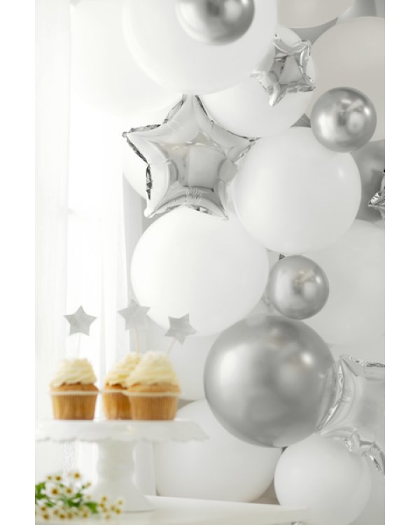 Glossy Balloons 12 cm, silver (1 pkt / 50 pc.)