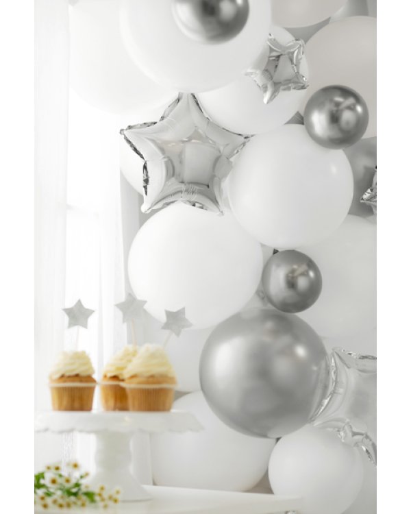 Glossy Balloons 12 cm, dark silver (1 pkt / 50 pc.)
