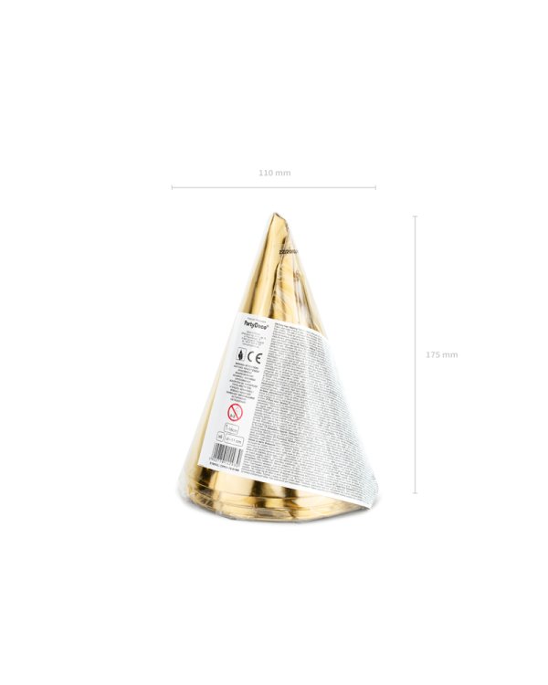 Party hats 18th Birthday, gold, 16cm (1 pkt / 6 pc.)