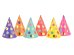 Party hats Dots, mix, 16cm (1 pkt / 6 pc.)