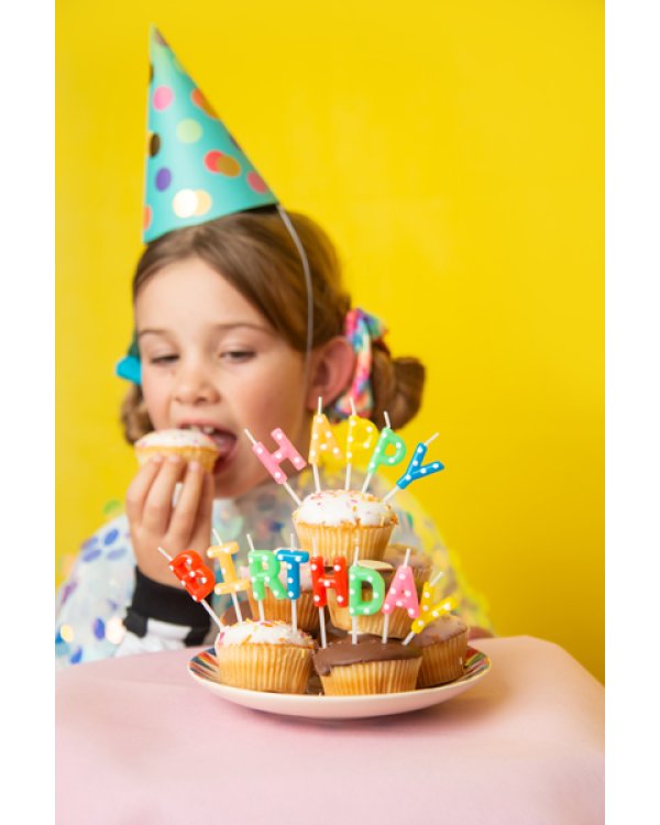 Party hats Dots, mix, 16cm (1 pkt / 6 pc.)