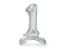 Standing foil balloon Number ''1'', 70cm, silver