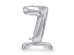 Standing foil balloon Number ''7'', 70cm, silver