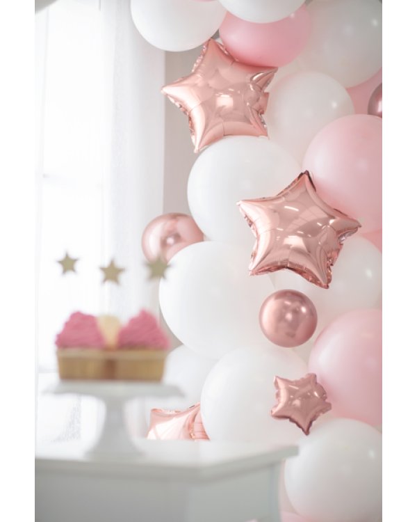 Foil balloons Stars, 12cm, rose gold (1 pkt / 25 pc.)