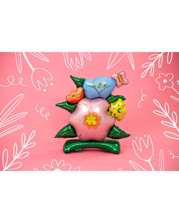 Standing foil balloon Flowers,100x116 cm, mix