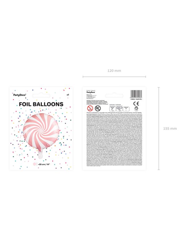 Foil Balloon Candy, 35cm, light pink