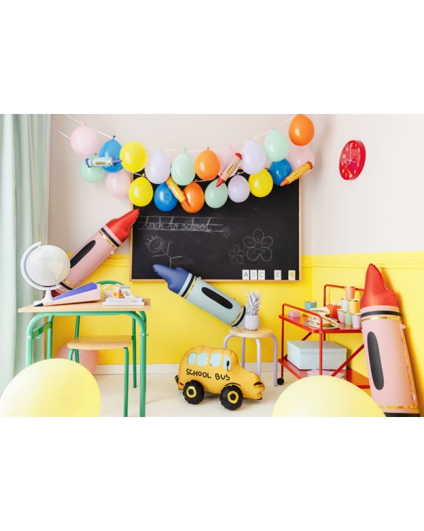 Crayons foil balloons, red, 23x104 cm