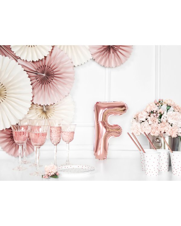 Foil Balloon Letter ''F'', 35cm, rose gold