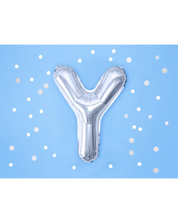 Foil Balloon Letter ''Y'', 35cm, silver