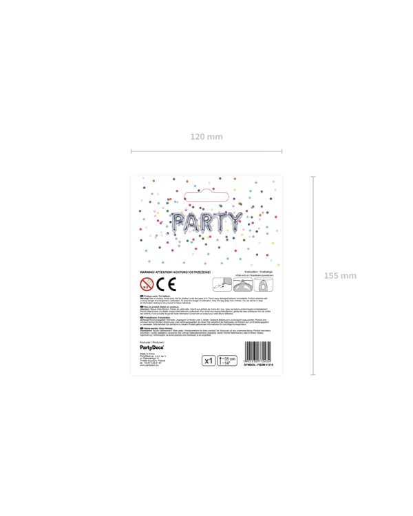 Foil Balloon Letter ''Y'', 35cm, silver