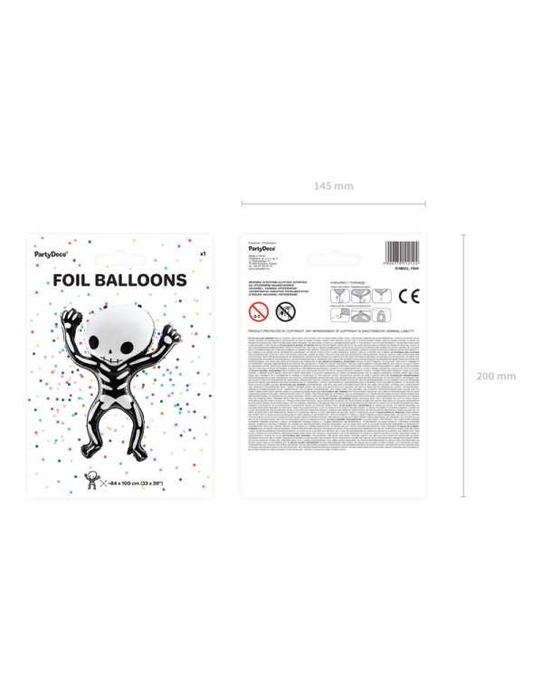 Foil balloon Skeleton, 84x100cm