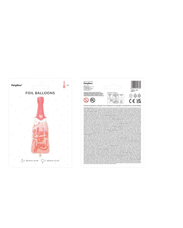 Foil balloons Botle, 38x97 cm, mix