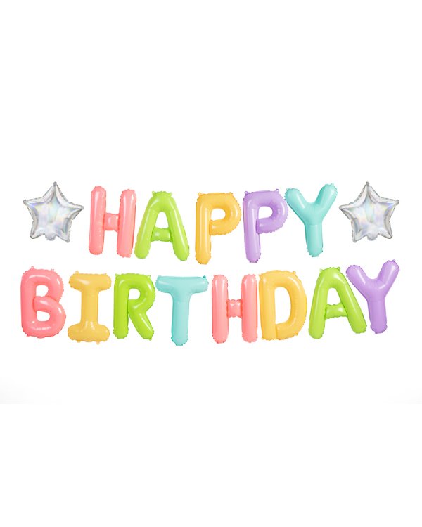 Foil Balloon Happy Birthday, 395x35cm, mix