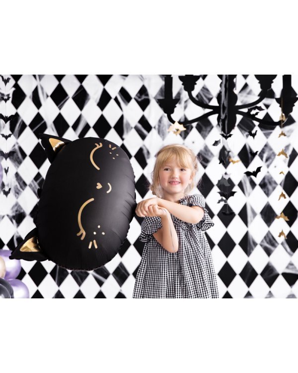 Foil Balloon Cat, 48x36cm, black