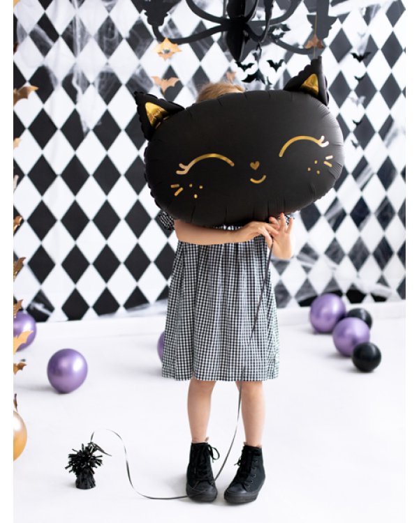 Foil Balloon Cat, 48x36cm, black