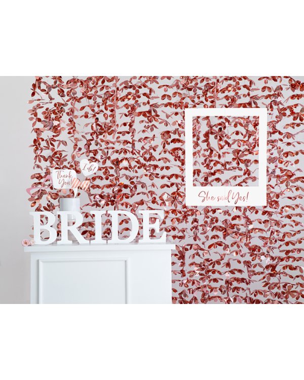 Backdrop - Flowers, rose gold, 100x210cm