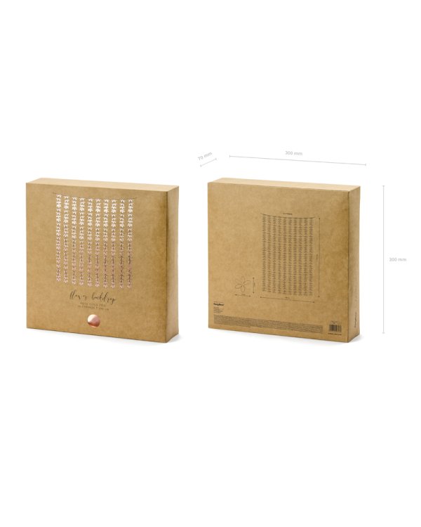 Backdrop - Flowers, rose gold, 100x210cm