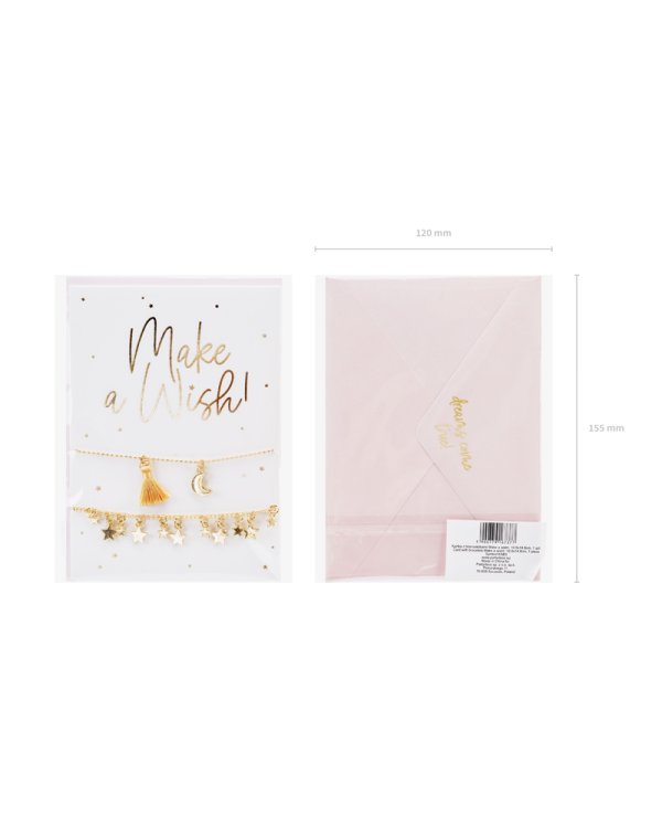 Card with bracelets Make a wish!, 10.5x14.8cm