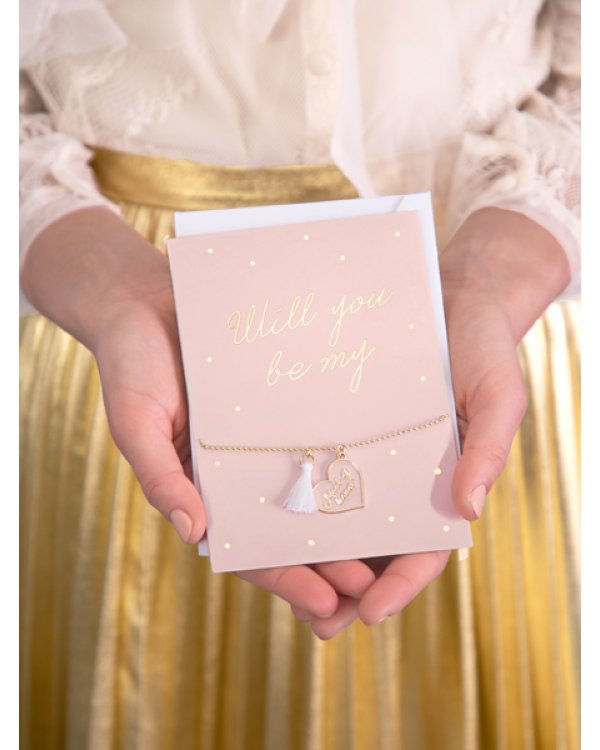 Card with bracelet Will you be my Maid of honor, 10.5x14.8cm