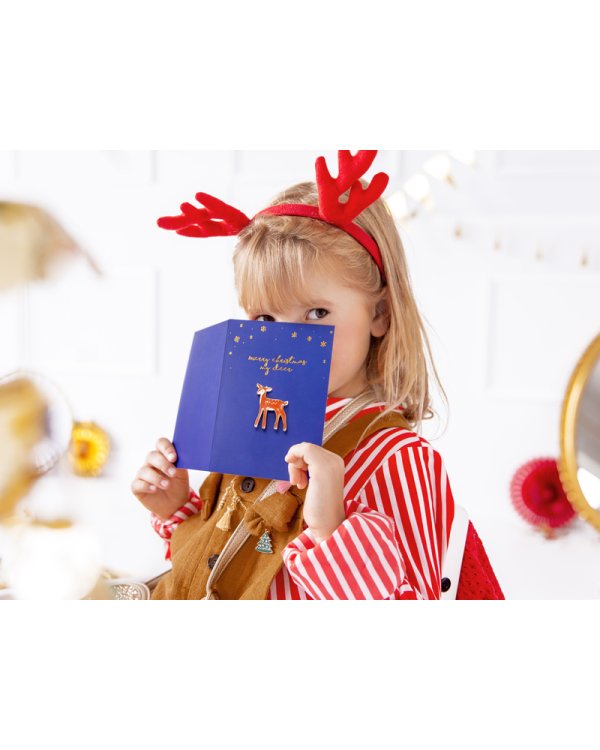 Card with enamel pin Deer, 10.5x14.8cm