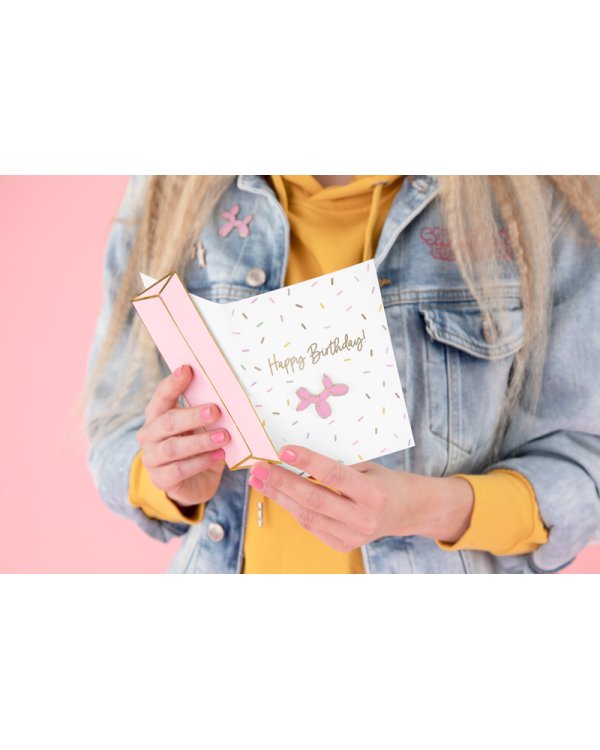 Card with enamel pin Balloon dog, 10.5x14.8cm