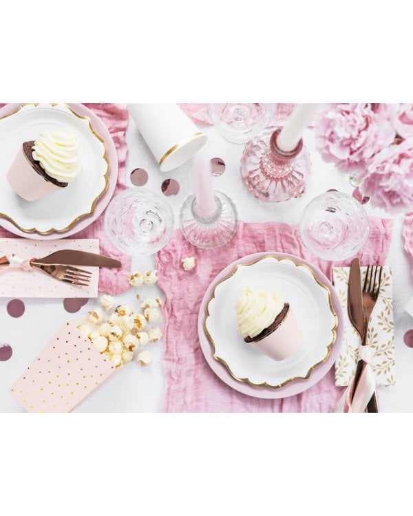 Boxes for popcorn Dots, light pink, 7x7x12.5cm (1 pkt / 6 pc.)