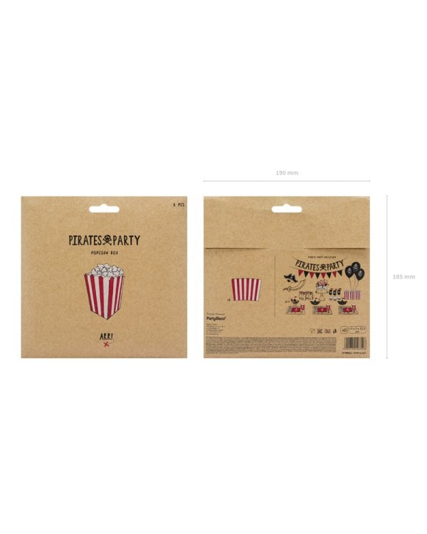 Boxes for popcorn, mix, 7x7x12.5cm (1 pkt / 6 pc.)
