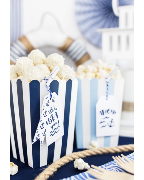 Decorative boxes for popcorn - Little Plane, mix, 7.5 x 7.5 x 12.5 cm (1 pkt / 6 pc.)