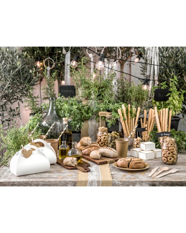 Decorative cake boxes, white, 16x8.5x9.5cm. (1 pkt / 10 pc.)