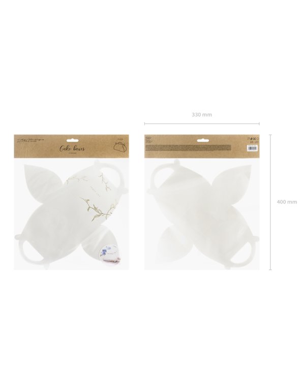 Decorative cake boxes - Branches, gold, 16 x 8.5 x 9.5 cm (1 pkt / 10 pc.)